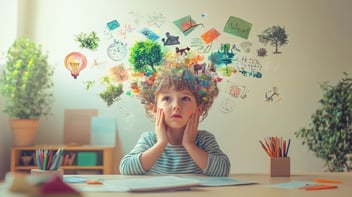 boy thinking imagined executive functioning skills